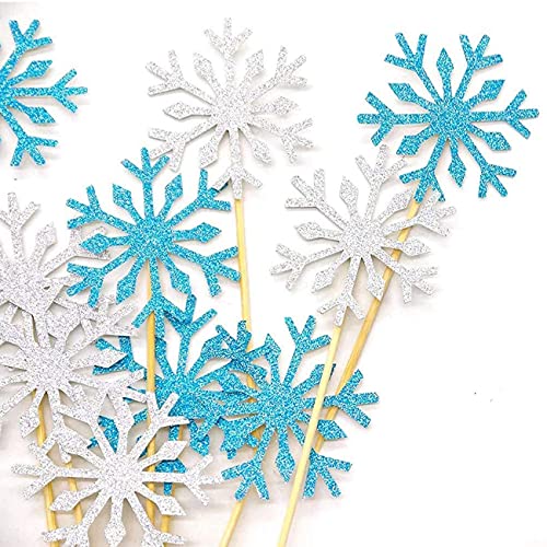 60 Essbare Schneeflocken-Cupcake-Deko - Winter Wonderland Theme Für Kuchen & Torten