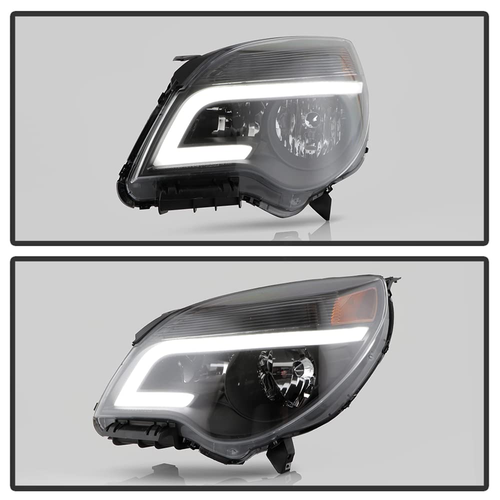 Faro Delantero Derecho Para Chevy Equinox LS/LT 2010-2015 | Estilo OE Con Carcasa Cromada Y Reflectores