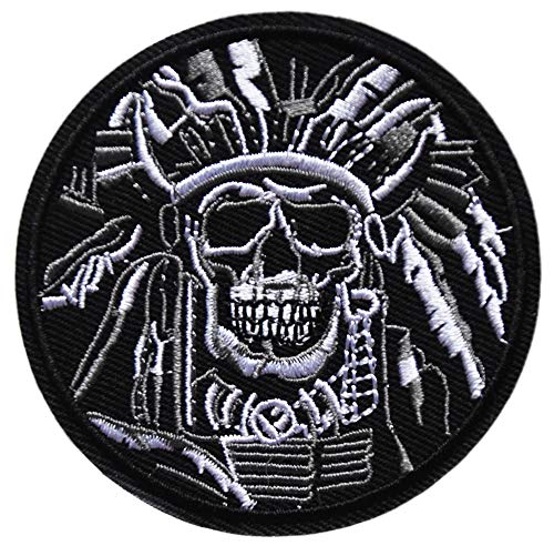 lot 2 Indien Chef Sioux Apache ecusson Tete de Mort Biker thermocollant 7cm patche Insigne Motard