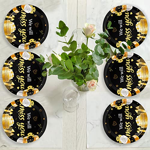Image of Qyeahkj 48 Pcs We Will Miss You Party Plates Farewell Disposable Paper Plates for Going Away Party Decorations Good Luck Dessert Dinner Tableware Goodbye Party Supplies for Employee Leaving Retirement