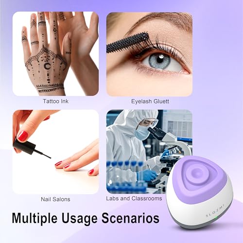 Mini Vortex Mixer, Nail Polish Shaker, Paint Shaker & Paint Mixer for Gel Polish, Acrylic Paints, Eyelash Adhesives, Tattoo Ink, Lab Vortex Mixer for Centrifuge Tubes and Test Tubes (Purple)