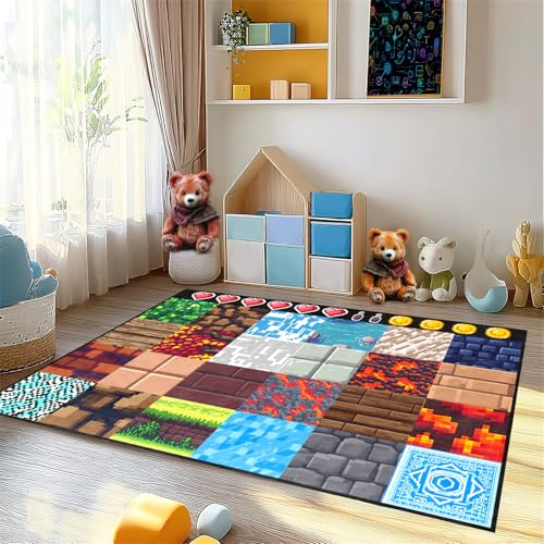 Cool Game Rug for Teen Boys Room Funny Gamer Rug for Boys Bedroom, Gaming Carpet Kids Play Mat for Living Room Playroom Game Decoration Floor Mats, 2'5''x4'