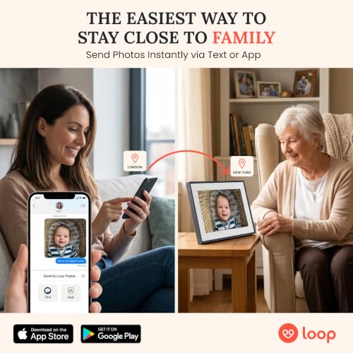 Loop WiFi Digital Picture Frame 10 1 Touchscreen Electronic Photo Video - image 2