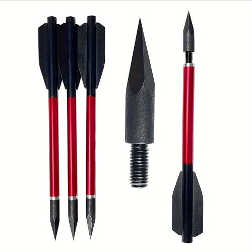 6.7Inch Mini Crossbow Arrows, 6PCS 50-80lb Aluminum Mini Crossbow Bolts with Sharp Blade Replacable Arrow Tips for Outdoor Hunting Shooting Target Practice Game - Thumbnail 5