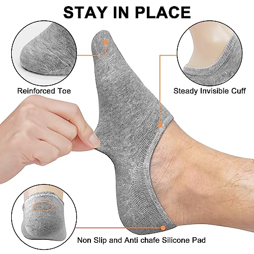 GRPSKCOS No Show Socks Men- 12 Pairs Invisible Socks with Anti-Slip Silicon Sneakers Flats Loafers Casual Low Cut Sock2
