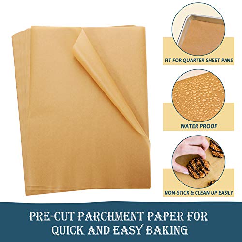 Image of Hiware 200 PCS Parchment Paper Baking Sheets 9x13 IN, Precut Non-Stick Parchment Paper for Baking, Cooking, Grilling, Frying and Steaming - Unbleached, Fit for Quarter Sheet Pans