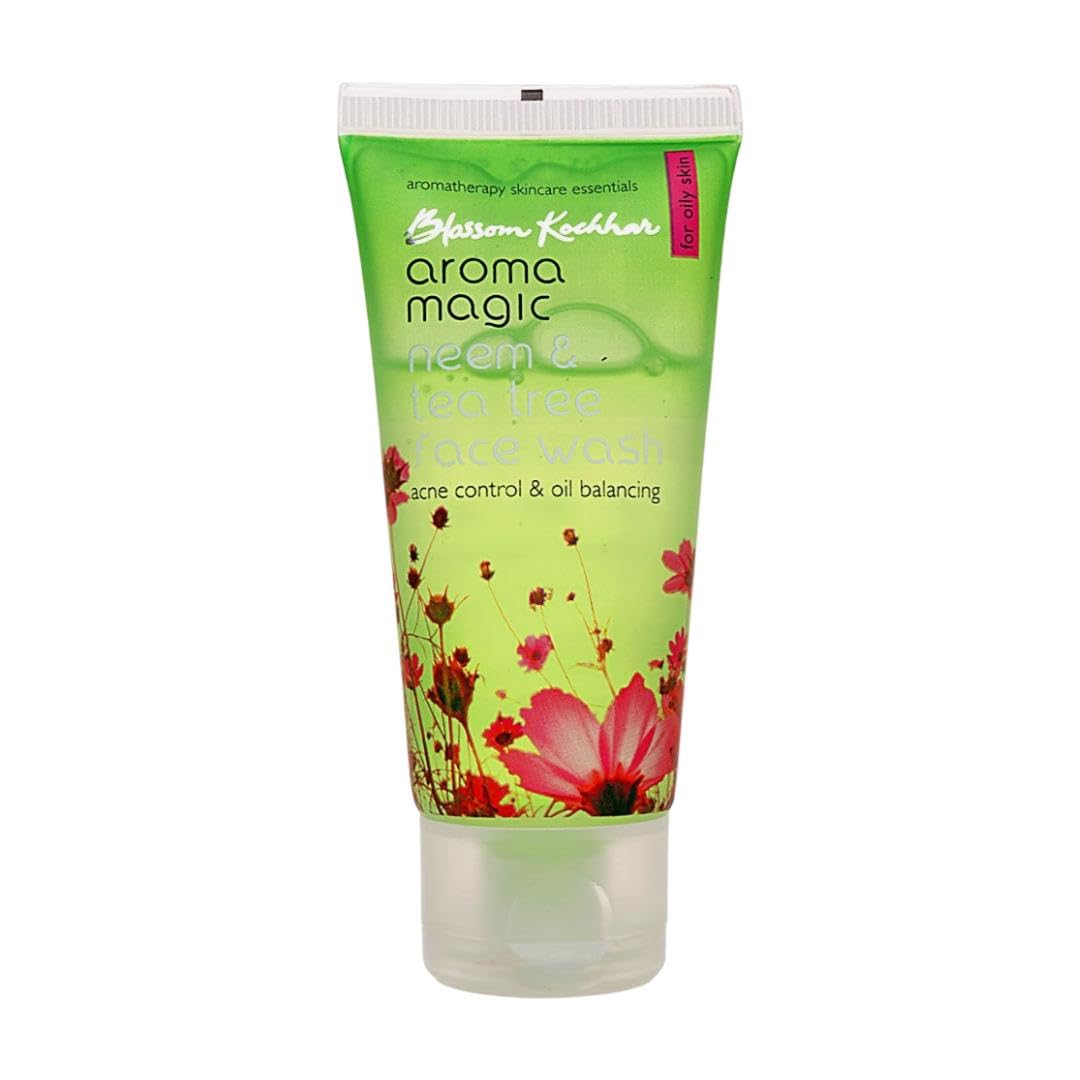 Aroma Magic Neem & Tea Tree Face wash PWRD By 5% Niacinamide & Aloevera Gel| for Spotless & Soft Skin| Oily & Acne/Pimples Prone Skin| for Women & Men| 50 ml| pack of 1