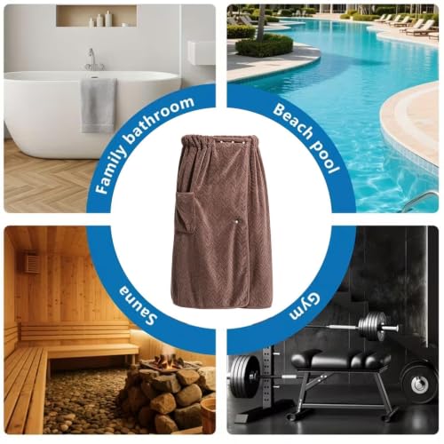 Serviette de sauna homme grande taille drap de bain 155x182cm avec poche