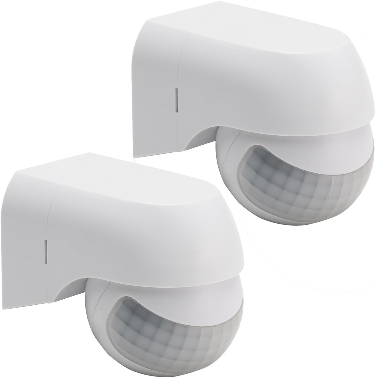 Greluma 2 Piezas IP44 bajo Techo/Exteriores Impermeable Sensor Movimiento infrarrojo PIR, Rango detección hasta 12 m a 180°, AC 220-240V Vivienda Blanca