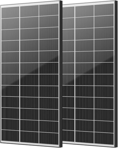 Bifacial 300W Solar Panel 25% High Efficiency with N-Type 18BB Cells Capture 30% More Energy from Front & Back Weatherproof for RV, Off-Grid Home, Farm, Marine & Harsh Environments (300W-2PACK)