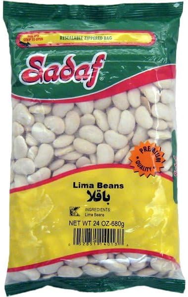 Sadaf Lima Beans 24 oz- Butter Beans - Dried Large Limas - Lima Beans Dry Bulk - Dried Fava Beans - Natural, Vegan, Kosher