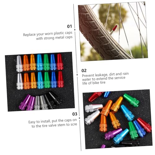 30 piezas Tapas de Válvula para Neumáticos de Bicicleta estilo francés, tapas metálicas anodizadas mecanizadas para prevenir fugas, suciedad y agua, de fácil instalación para bicicletas de carretera y montaña, color surtido miniatura 4