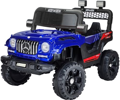 Image of Driving EV Cars for 1, 2, 3, 4, 5, 6 Years | Remote + Steering + Mobile App Control | Kids Jeeps (Entery Level Jeeps [2-6 Years]-Benz, Blue)