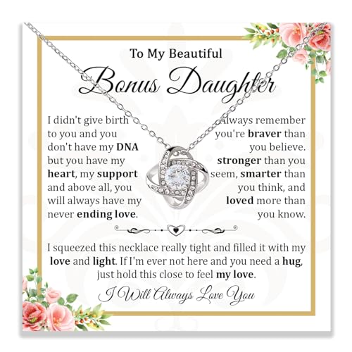 Bonus Daughter Gifts, Bonus Daughters Necklace From Stepdad, Step Daughter Gift From Stepmom, Christmas Gifts For Step Daughters, Stepdaughter Necklace From Stepmom, Gift For Stepdaughter