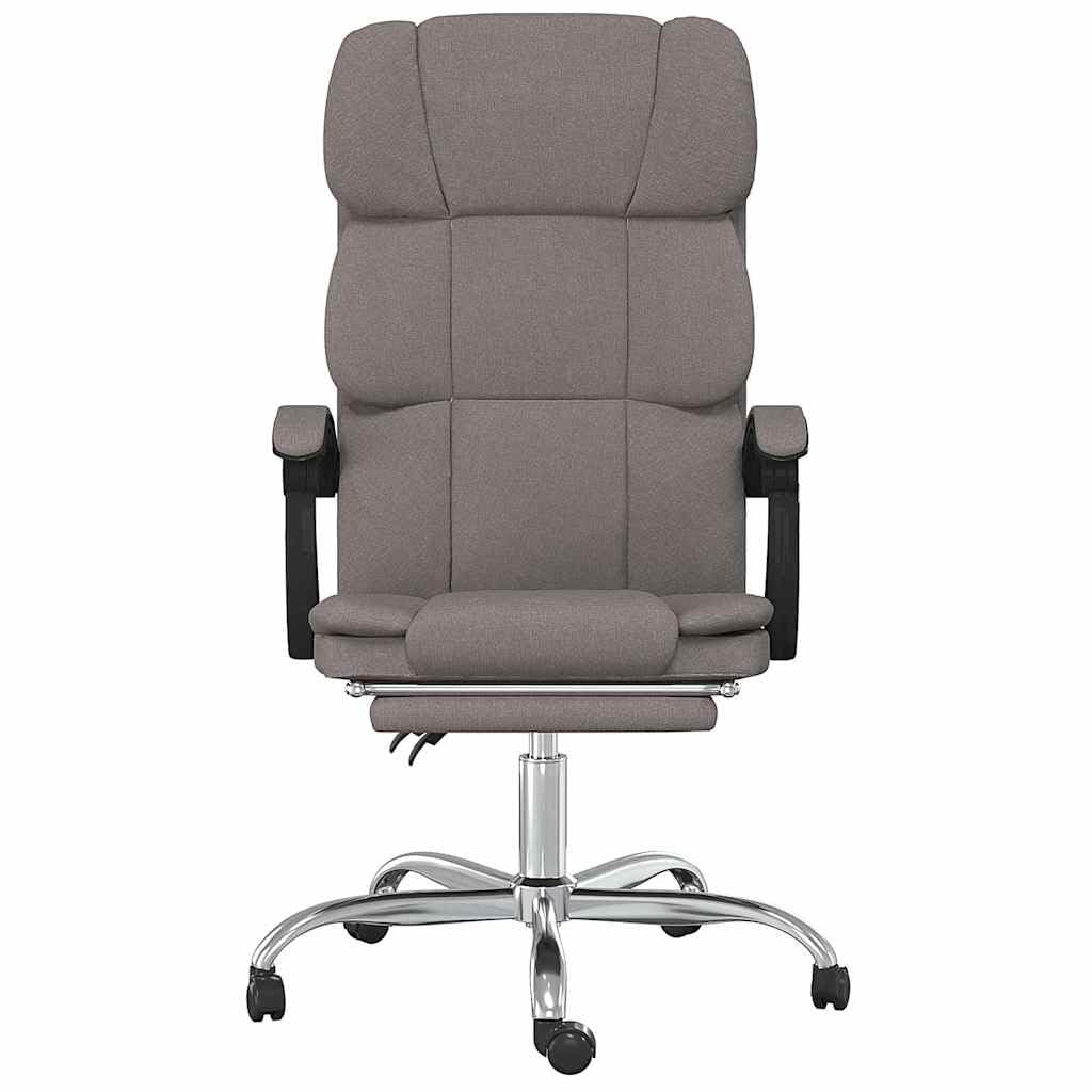 Krzesło biurowe z funkcją leżenia w kolorze szarobrązowym (taupe), ergonomiczny, obrotowy, z regulacją wysokości, z kółkami i podłokietnikami, do domowego biura, dla graczy, komfort i