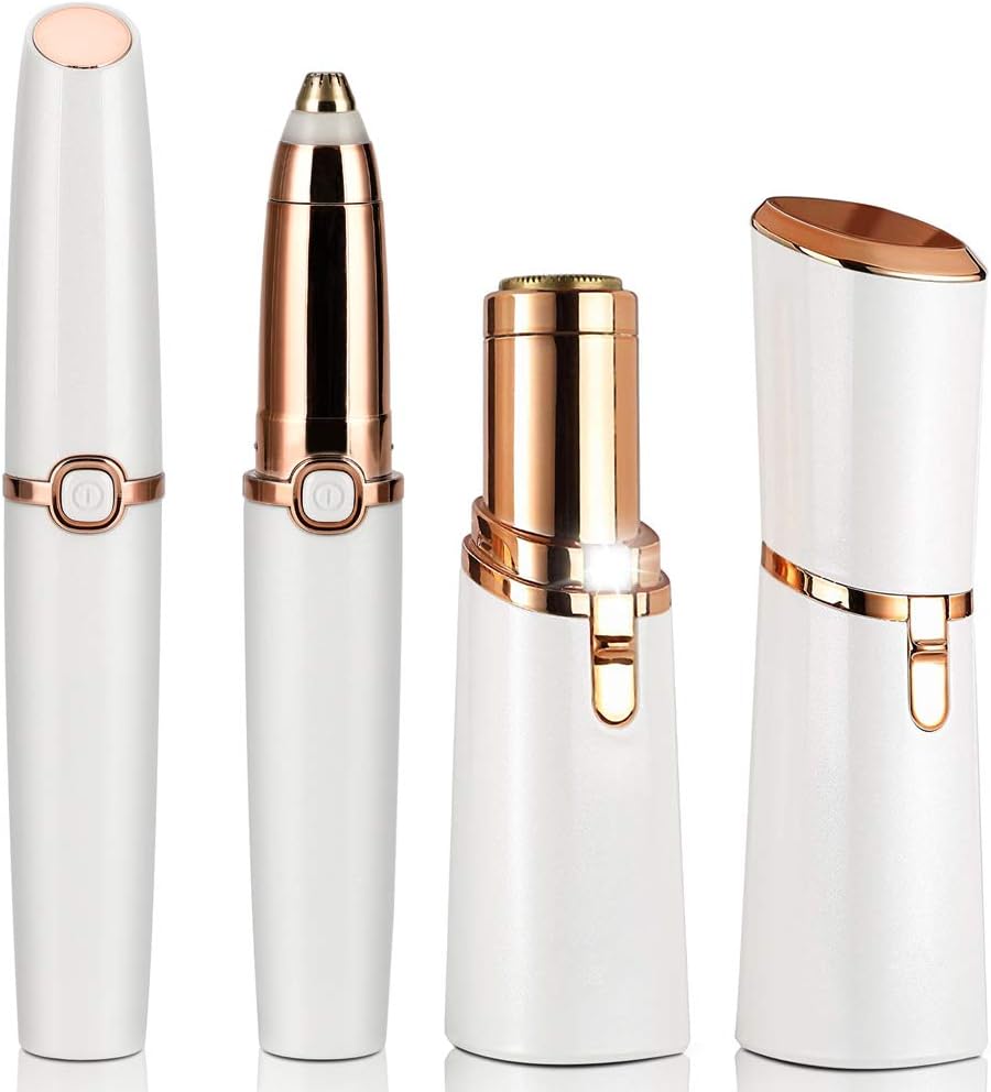 Moikin 2 in 1 Brows Eyebrow Facial Hair Remover Trimmer Epilator & Women's Painless Hair Remover , Lipstick Shaver for Face, Hand, Armpit, Leg and Bikini