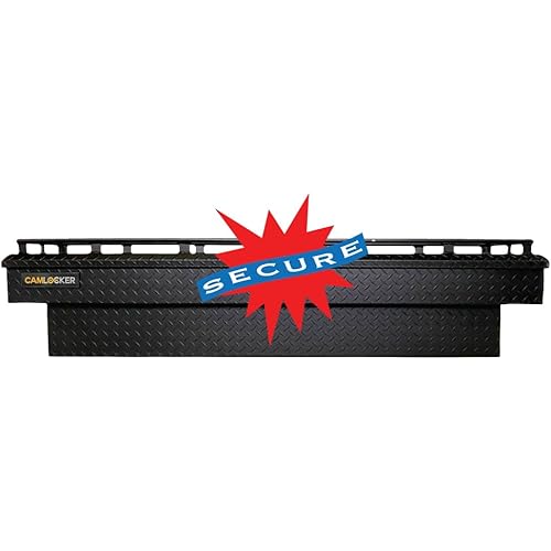 Camlocker S71RLMB 71in Crossover Truck Tool Box with Rail - Matte Black, Weather Tight Construction, Sliding Tool Tray Organizer, Made in USA