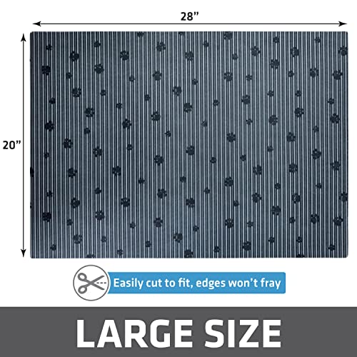 Image of Drymate Litter Mat 20 inch x 28 inch Grey /Black Paw Striped Cat Litter Mat