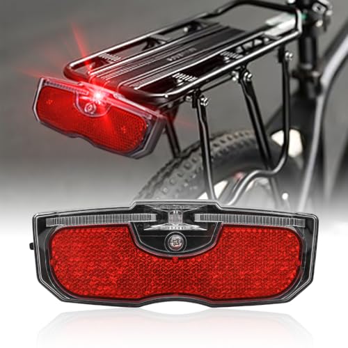 Feu arrière de vélo, feu arrière de réflecteur arrière de vélo en Acrylique ABS Riloer, feu de vélo Universel d'avertissement de vélo de Montagne sans Batterie