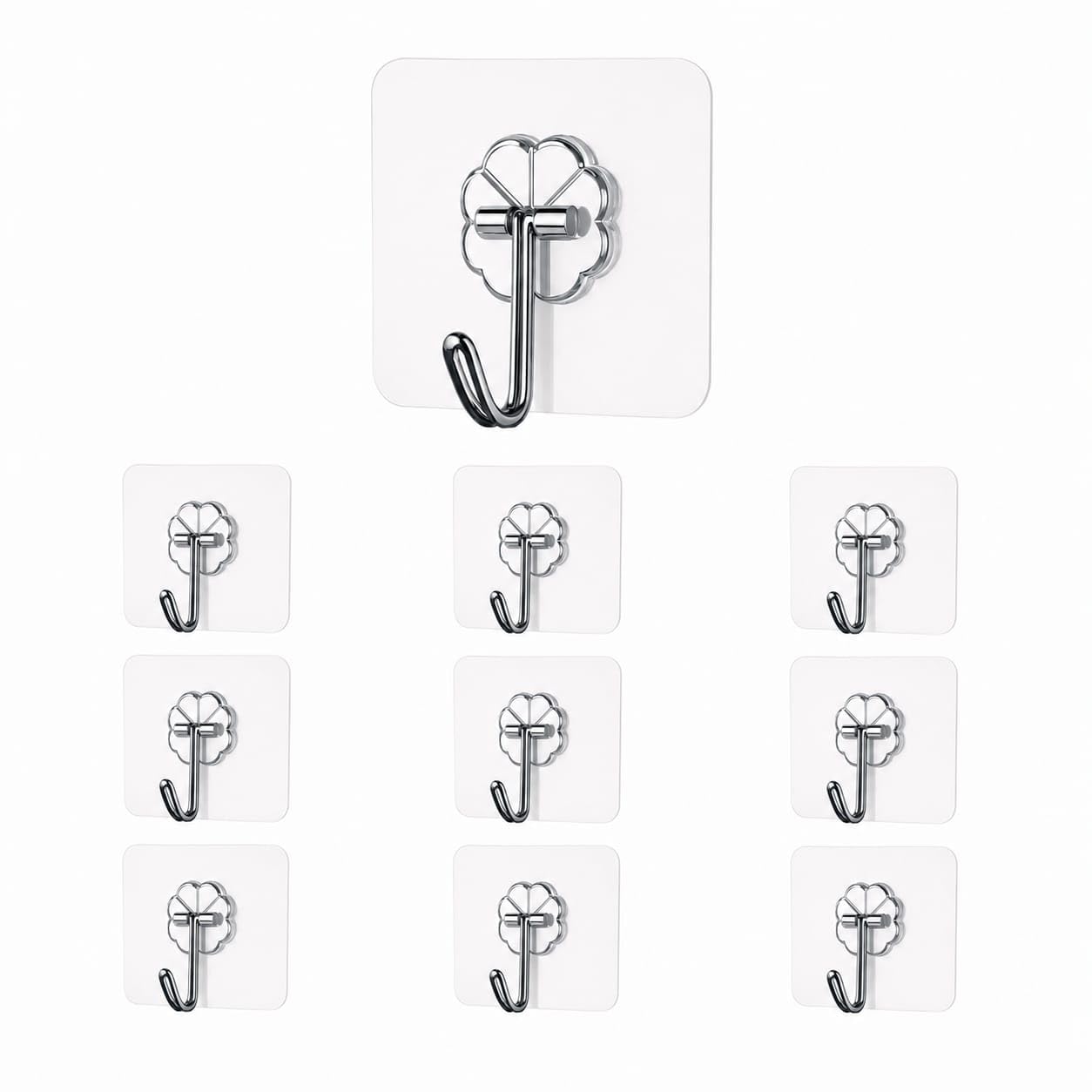 10 Pcs Self Adhesive Wall Hooks for Hanging, Heavy Duty Sticky Hooks for Wall, No Drill Wall Hanging Hooks for Home, Kitchen, Bathroom & Office, Hooks for Wall Heavy Items-image-22