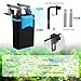 FZONE Aquarium Hang on Back Filter, 4 Stage HOB Filter for Mini and Nano Desktop Tanks, 198 GPH Adjustable Flow, with Rainfall, Duckbill, Direct Flow outlets (L)