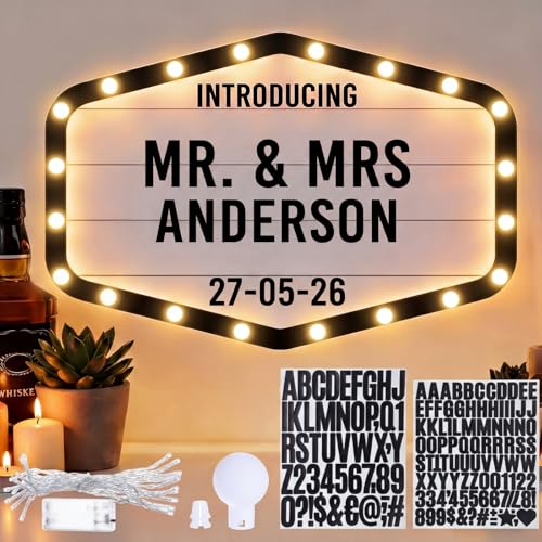 Aurelema 23.6'' Custom Lighting Wedding Bottle Service Sign Wedding...