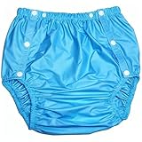 Adult Incontinence Plastic Pants,PVC Incontinence Diaper Covers,Pants/Reusable Diapers/Comfortable Diapers for The Elderly/Soft Surface/Incontinence Products/Unisex (Blue, X-Large)
