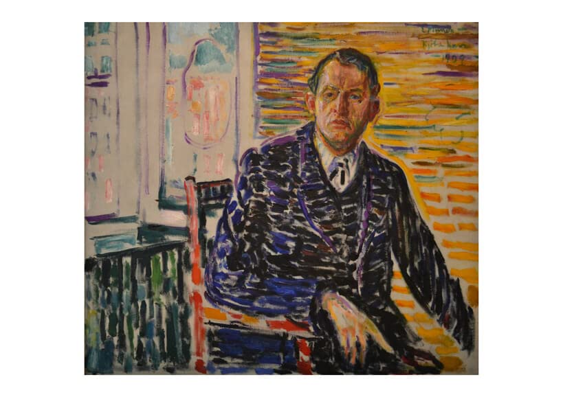 Edvard Munch Selvportrett poster encadré moyen format pour sublimer un salon contemporain
