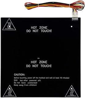 Heizbett, 310 x 310 mm, CR10 Aluminium, 24 V, 3 mm dick, Heizbett mit Löchern für Creality CR-10 3D-Drucker mit Stromkabel-Kit