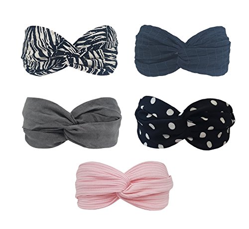 5 Pack Headbands Headwrap Hair Band Hair Care Elastics Hair Accessories For Women Girl (F87)