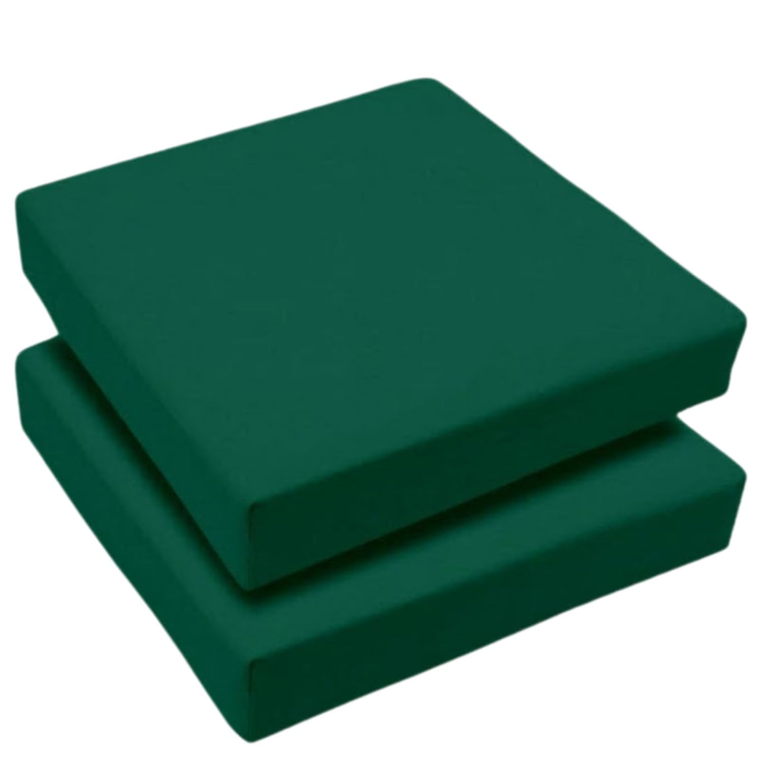 Set of 2 Outdoor Waterproof Chair Cushion Seat Pads Rattan Garden Furniture Seat Cushions For Patio, Garden, Office, Coffee Shop, Dining Room Removable Fabric Zipper Cover (Green, 60X60X5cm)