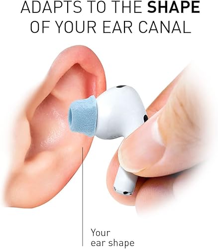 Miniatura 4 de Paquete de paquete puntas de espuma + funda + correa. Puntas de espuma viscoelástica prémium Eartune Fidelity UF-A (surtido SML) + funda + correa