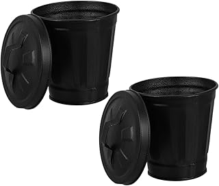 PRETYZOOM 2pcs Mini Trash Can Basket for Plant Galvanized Metal Bucket Mini Plant Pots Small Trash Mini Tin Pails Mini Trash Bin Desktop Office Small Wastebasket Galvanized Iron