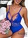 Buitifo Women Sexy Bodysuit One Piece Babydoll Lingerie Lace Teddy Negligee (Blue,S)
