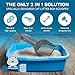 SCRAPE 'N' SCOOP Cat Litter Clump Remover with Sifter – Litter Box Scooper & Scraper 2 in 1 for Litter Tray, Potty, & Litter Pan - Animal Waste Cleaner Tool - Pet Accessories & Supplies - Grey