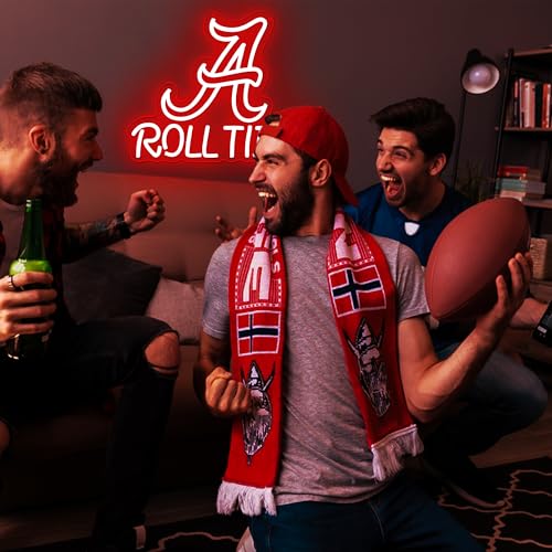 Image of University Neon Sign for Wall Decor Football Neon Light for Man Cave Cheer up slogan Led Light Up for College Fans Dorm Game Room Bar Party Football Team Sign Birthday Gifts for Students Alumni Size13.7*11.9In(CP005)