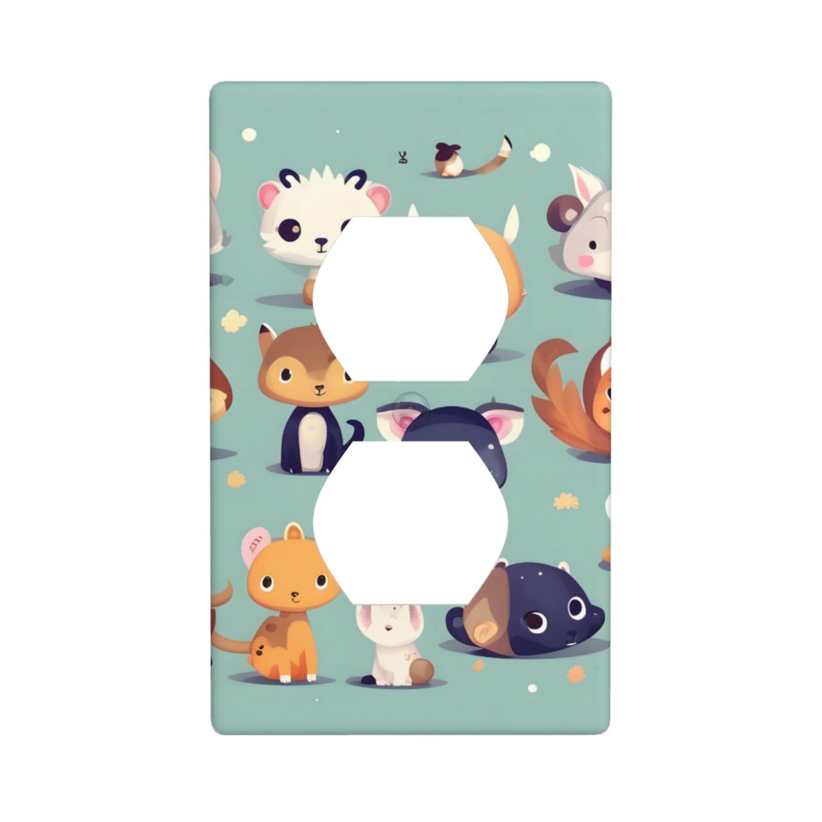 Cute Little Animals Decorative Switch Plate Cover-Unbreakable Polycarbonate Wall Plate for Home Office, 1 Gang with Screws
