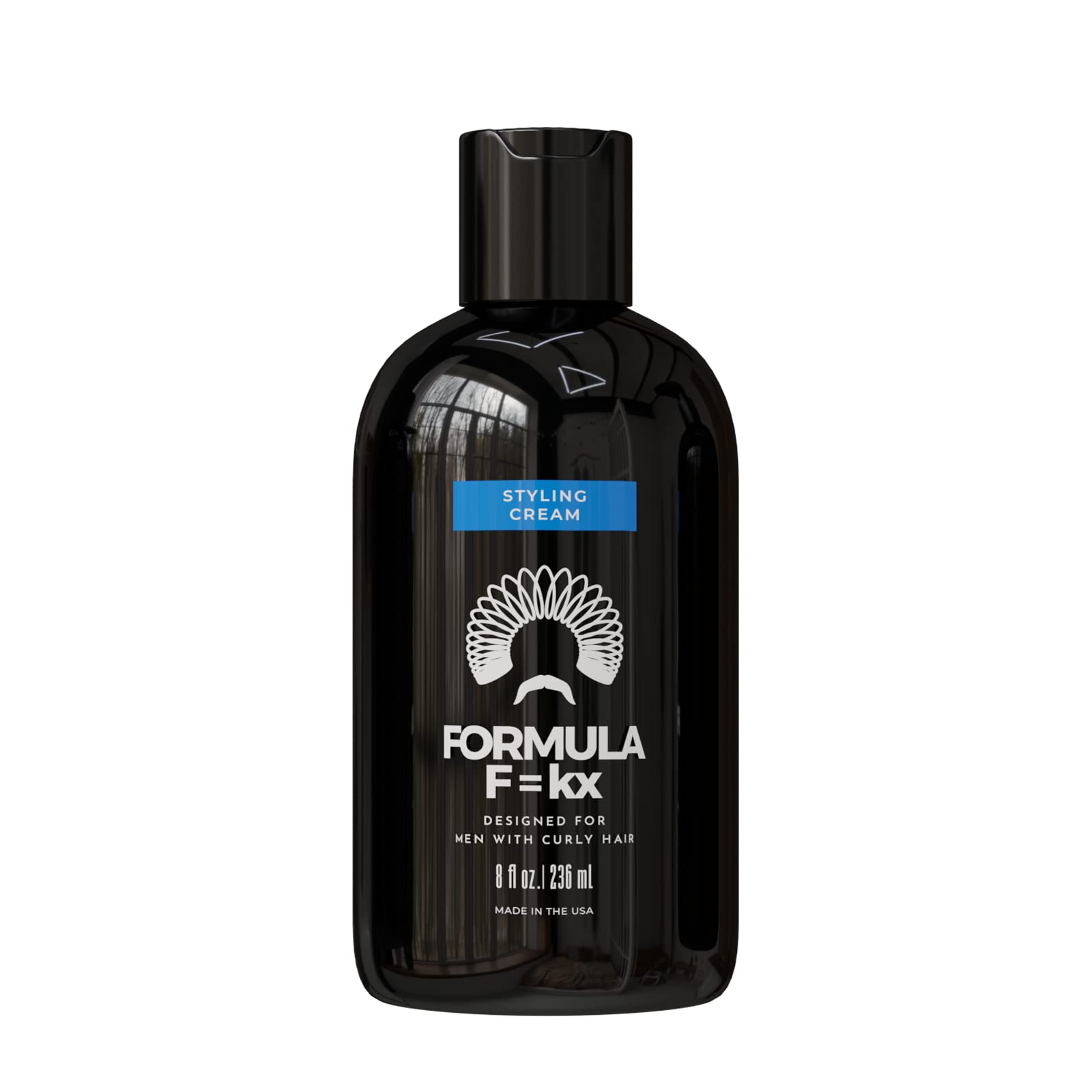Formula F=kx Curl Styling Cream (8 oz), For Men With Curly to Coily (Type 2a-3c) or Coarse Hair, Utilizing Polyquaternium-69 technology, Drying Alcohol-Free, Moisturizing & Non-Flaking, Scent: Ocean