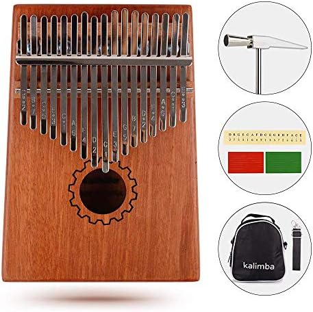 ShengTang Kalimba Thumb Piano 17 Keys with Instruction and Tune Hammer,Case Bag,Portable Finger Piano Solid Mahogany Body