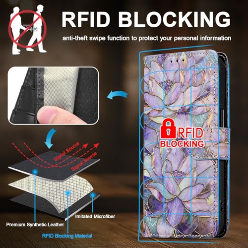 Case Samsung A37 5G protection rfid motif fleur boîtier clapet - 4