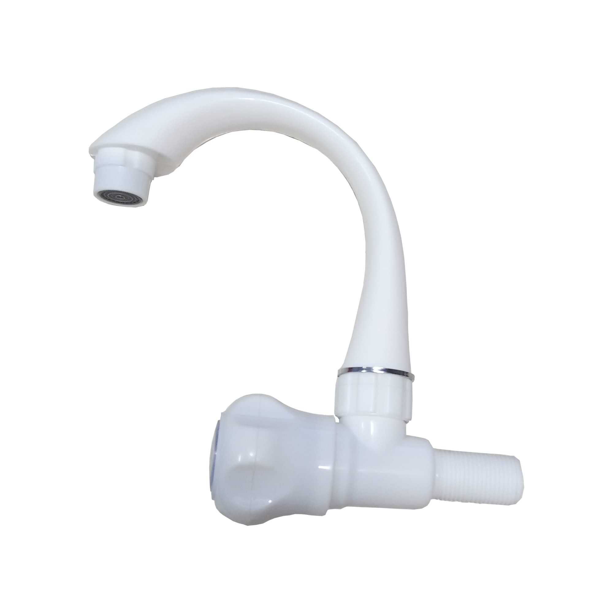 Droptech PVC Fancy Sink taps Cock for Kitchen Sink Faucet/Plastic Sink Cock tap/Bathroom Wash Basins Wall Mounted Standard Size 1/2'' (15mm) White Pack of 2 1