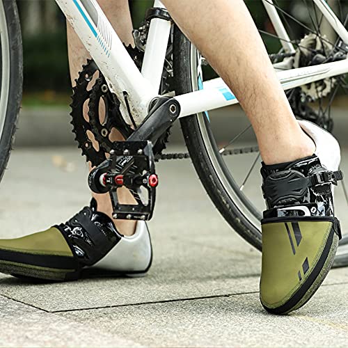Anwangda 1 paire de protège-orteils de cyclisme - Coupe-vent - Élastique - Pour l'extérieur - Pour homme et femme - Thermal chaud - Pour vélo de course VTT - Bottes de route - Taille : L - Image 8