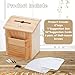 ZENFUN Wooden Suggestion Box with 50 Free Suggestion Cards, Natural Pinewood Ballot Comment Box Donation Box with Locking Hinged Lid for Countertop or Wall Mounted, 8.6