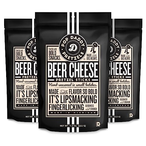 Pop Daddy Flavored Pretzels Sticks, Healthy Gourmet Pretzels Snacks, 7.5oz