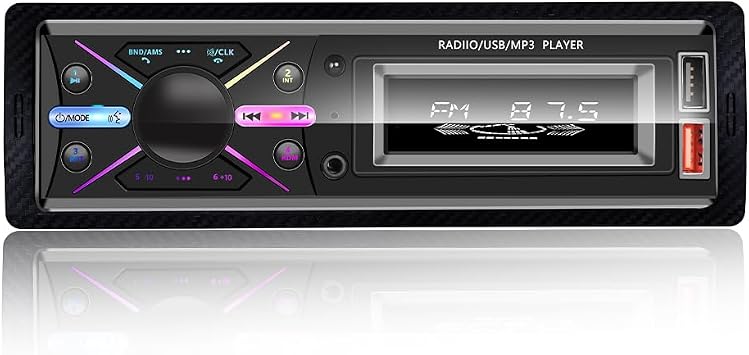 Single Din Car Audio System with APP Control MP3 Player for Car Stereo Radio Support Bluetooth Handsfree/USB/FM/TF/AUX/Fast ChargingNot with RDS