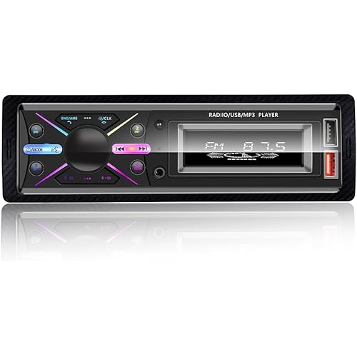 Single Din Car Audio System with APP Control MP3 Player for Car Stereo Radio Support Bluetooth Handsfree/USB/FM/TF/AUX/Fast Charging(Not with RDS)