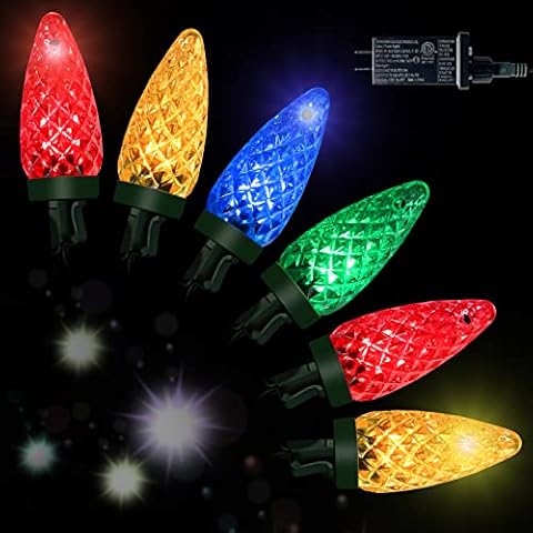 Anycosy C6 Christmas String Lights, 32.8 Ft 100 LED Battery Operated Strawberry Lights, Waterproof Indoor Outdoor 8 Modes Fairy Lights Christmas Decorations Cover