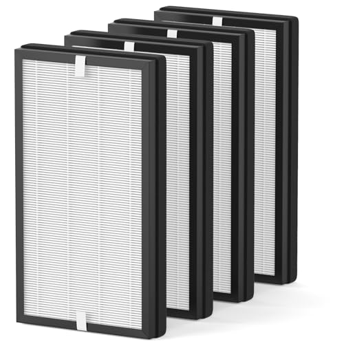4 Pack C500FL True HEPA Replacement Filter Compatible with Homedics AP-C500 and AP-C550 Smart Air Purifier, 3-In-1 Filter, Efficiency Activated Carbon, AP-C500FL