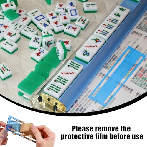 Set de 4 Fundas y Guías para Cartas Mahjong Azul miniatura 6