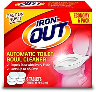 Iron OUT Automatic Toilet Bowl Cleaner, Repel Rust and Hard Water Stains with Every Flush, Household Toilet Cleaner, Pack of 1, 6 Tablets